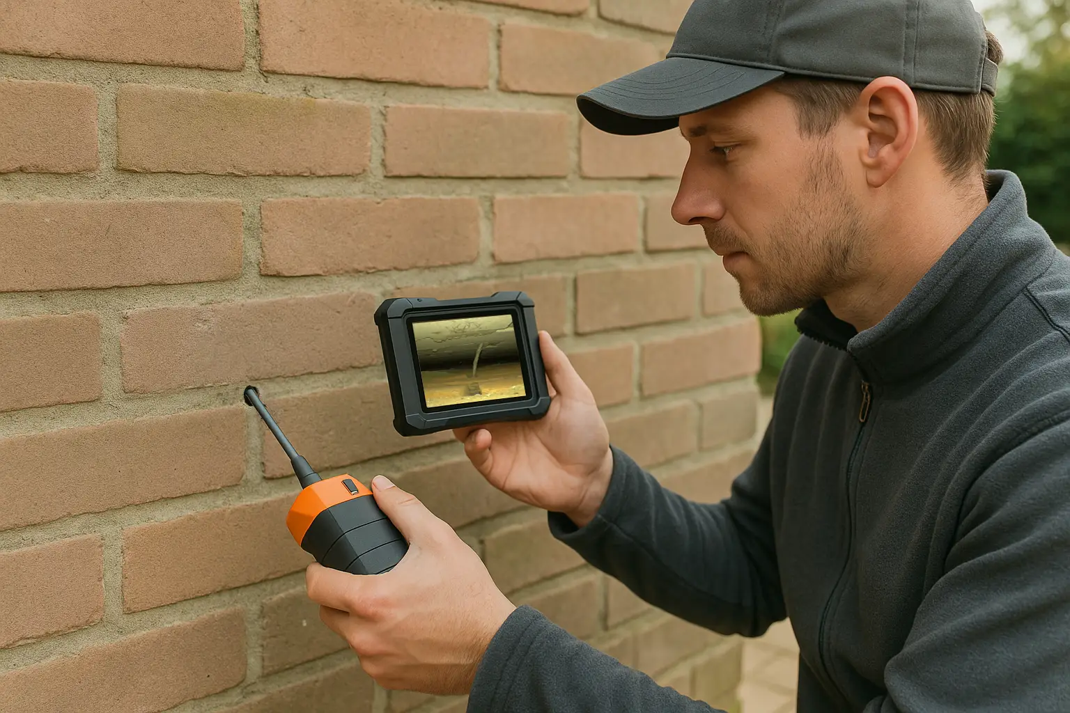 Endoscopische inspectie van de spouwmuur